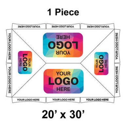 20' x 30' Master Series Frame Tent, 1 Piece, 16 oz. Ratchet Top, Logo/Valance Print Only