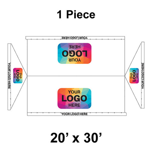 20' x 30' Gable Frame Tent, 1 Piece, 16 oz. Ratchet Top, Logo/Valance Print Only