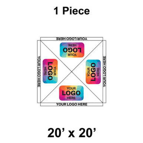 20' x 20' Premiere I High Peak Tent, 1 Piece, 16 oz. Ratchet Top, Logo/Valance Print Only