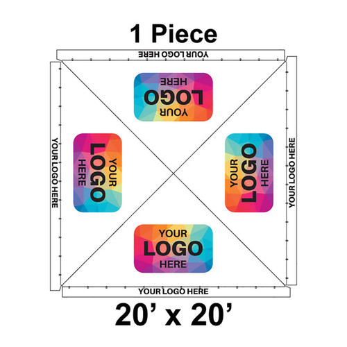 20' x 20' Classic Pole Tent, 1 Piece, Ratchet Top, Logo/Valance Print Only