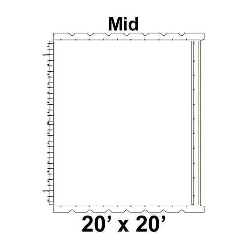 20' x 20' Classic Frame Tent Mid, 16 oz. Ratchet Top, Solid White