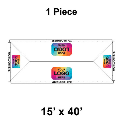 15' x 40' Classic Frame Tent, 1 Piece, 16 oz. Ratchet Top, Logo/Valance Print Only