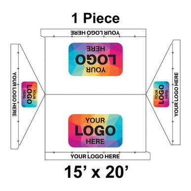 15' x 20' Gable Frame Tent, 1 Piece, Ratchet Top, Logo/Valance Print Only