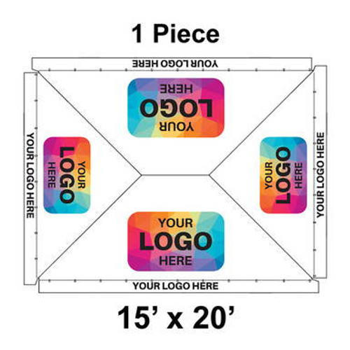 15' x 20' Classic Frame Tent, 1 Piece, 16 oz. Ratchet Top, Logo/Valance Print Only 15' x 20' Classic Frame Tent, 1 Piece, 16 oz. Ratchet Top, Logo/Valance Print Only