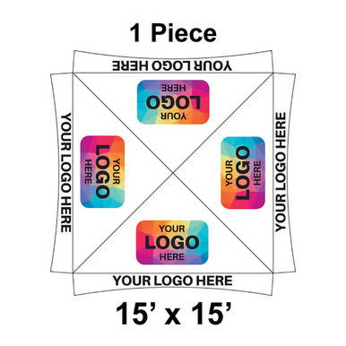 15' x 15' Master Series Frame Tent, 1 Piece, Ratchet Top, Logo/Valance Print Only