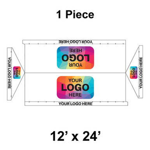12' x 24' Gable Frame Tent, 1 Piece, 16 oz. Ratchet Top, Logo/Valance Print Only