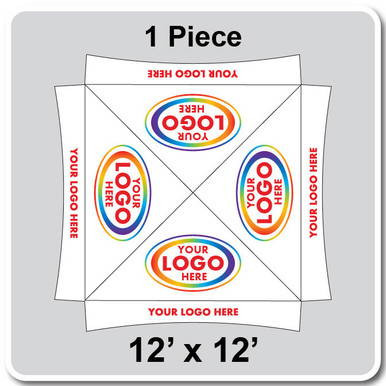 12' x 12' Master Series Frame Tent, 1 Piece, Ratchet Top, Logo/Valance Print  Only