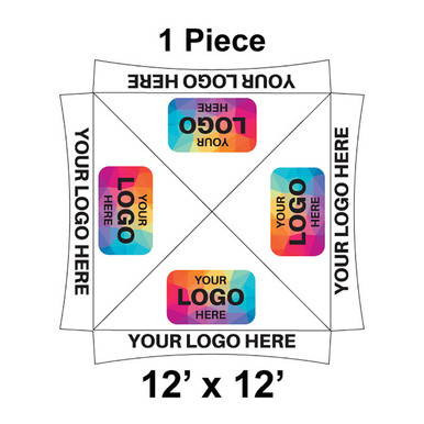 12' x 12' Master Series Frame Tent, 1 Piece, Ratchet Top, Logo/Valance Print  Only