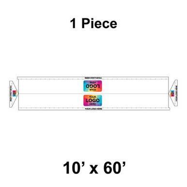 10' x 60' Gable Frame Tent, 1 Piece, 16 oz. Ratchet Top, Logo/Valance Print Only