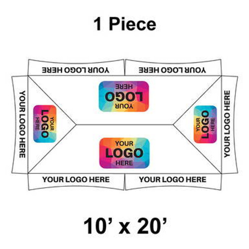 10' x 20' Master Series Frame Tent, 1 Piece, 16oz. Ratchet Top, Logo/Valance Print Only