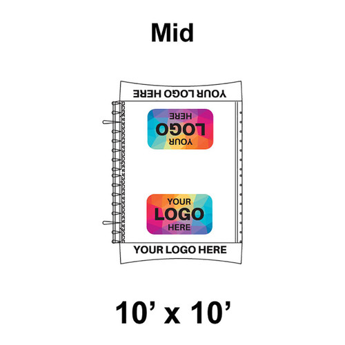 10' x 10' Master Series Frame Tent Mid, 16 oz. Ratchet Top, Logo/Valance Print Only