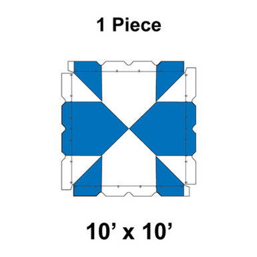 10' x 10' Classic Frame Tent, 1 Piece, 16 oz. Ratchet Top, White and Blue 10' x 10' Classic Frame Tent, 1 Piece, 16 oz. Ratchet Top, White and Blue