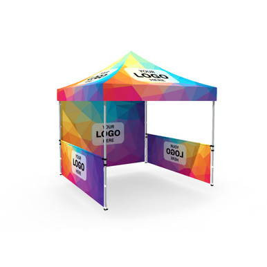 Celina Tent Fast Shade Package 10-1, colorful promotional canopy tent with custom logo panels and sturdy frame structure for outdoor events and marketing displays.