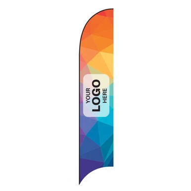 16' Blade Flag, Single Sided, featuring a colorful geometric design with space for custom logo or message.