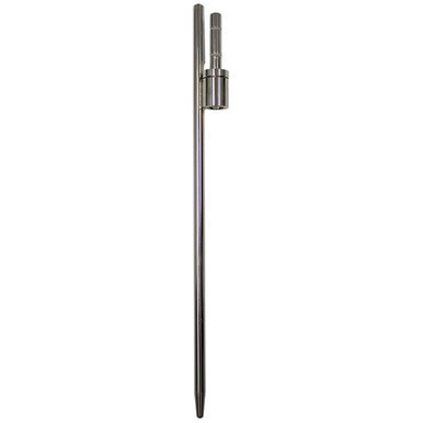 19" Flag Anchor Pin, stainless steel flag anchor pin with pointed tip and spring-loaded mechanism for secure attachment.