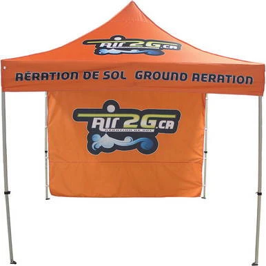 Celina Tent Fast Shade Package 10-5, orange pop-up canopy tent with black logo and text, sturdy metal frame, ideal for outdoor events, promotions, and markets.