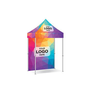 Celina Tent Fast Shade Package 7B, colorful geometric pattern pop-up canopy tent with customizable logo space.