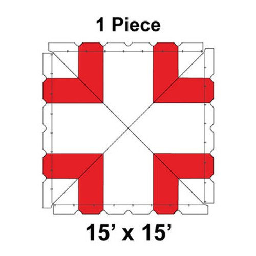 15' x 15' Classic Frame Tent, 1 Piece, 16 oz. Ratchet Top, White and Red 15' x 15' Classic Frame Tent, 1 Piece, 16 oz. Ratchet Top, White and Red