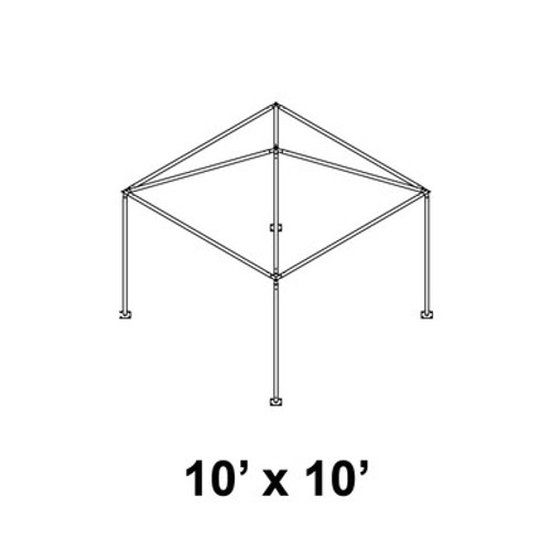 10' x 10' Classic Frame Aluminum Single Tube 7' Pole and Fitting Kit-product-main_image -product-main_image