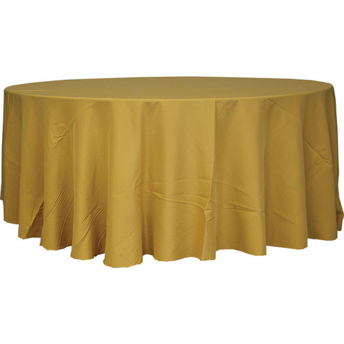 132'' Round Gold Polyester