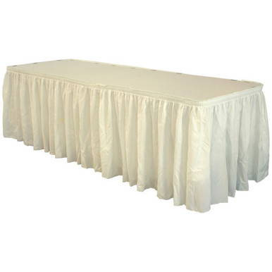 Celina Tent 21' Ivory Polyester Skirting, beige fabric skirting for tents and events