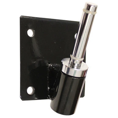 25 Degree Wall Bracket, stainless steel wall mount bracket with black base for supporting surfaces at a 25-degree angle.