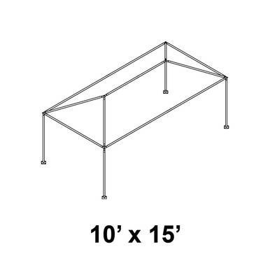 Celina 10' x 15' Classic Series Frame, a simple line drawing of a rectangular outdoor canopy frame with four legs and a rectangular top structure.