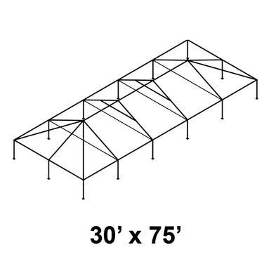 Celina 30' x 75' Classic Series Frame, a large outdoor structure with a metal frame and canopy design.