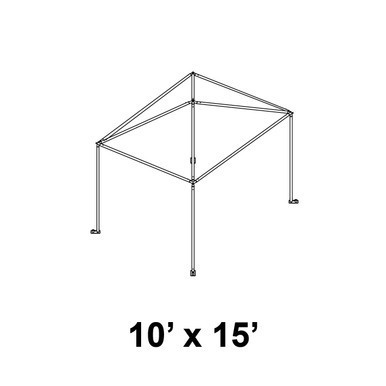 Celina 10' x 15' Master Series Frame, a metal outdoor canopy frame with four legs and a square top structure.
