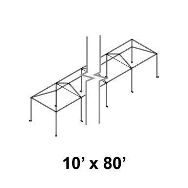 Celina 10' x 80' Master Series Frame, a large industrial steel structure for construction or heavy-duty storage.