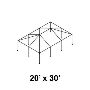 Celina 20' x 30' Master Series Frame, a black metal tent frame with multiple support poles and canopy connections.