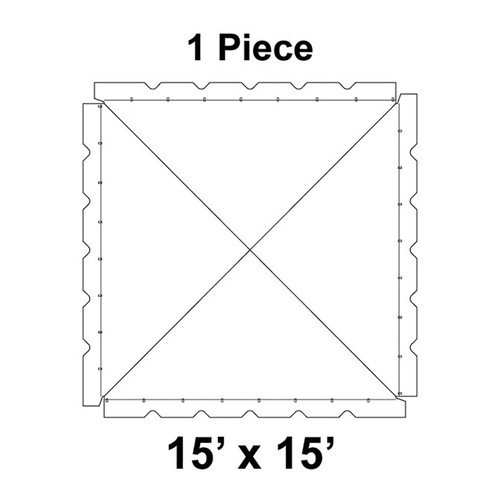 15' x 15' Classic Frame Tent, 1 Piece, 16 oz. Ratchet Top