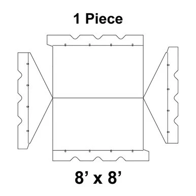 Celina 8' x 8' Gable Frame Tent, 1 Piece, 16 oz. Ratchet Top Replacement, technical diagram of the tent's frame structure showing detailed components.