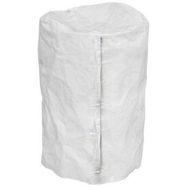 White 55 Gal Hook & Loop Cover, image of a large white protective cover for 55-gallon drums with hook and loop fasteners.