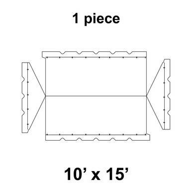 Celina Tent 10' x 15' Classic Gable Frame Tent, 1 Piece, 16 oz. Ratchet Top Replacement, technical diagram showing the frame structure with measurements.