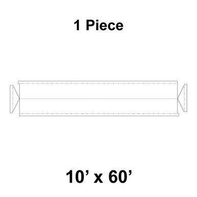 Celina Tent 10' x 60' Classic Gable Frame Tent, 1 Piece, 16 oz. Ratchet Top Replacement, product diagram of a long rectangular tent frame in outline.