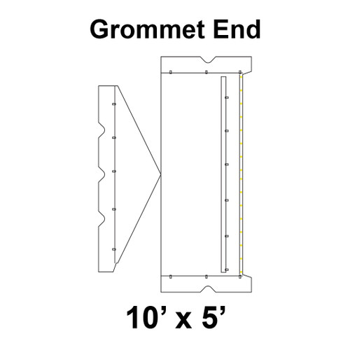 10' x 05' Classic Gable Frame Tent Top, Grommet End