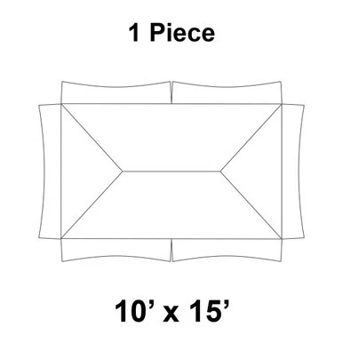 Celina Tent 10' x 15' Master Frame Tent, 1 Piece, 16 oz. Ratchet Top Replacement, technical drawing of the tent layout with dimensions.