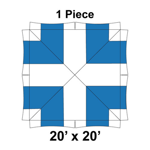 20' x 20' Master Frame Tent, 1 Piece, 16 oz. Ratchet Top