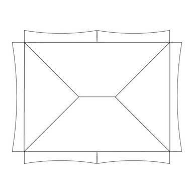 Celina Tent 15' x 20' Master Frame Tent, 1 Piece, 16 oz. Ratchet Top, top view illustration showing the frame and roof structure.