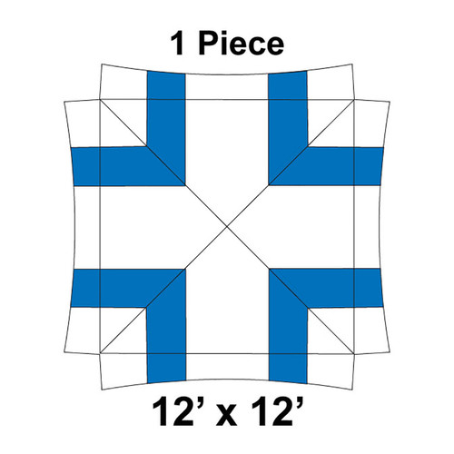 12' x 12' Master Frame Tent, 1 Piece, 16 oz. Ratchet Top Replacement