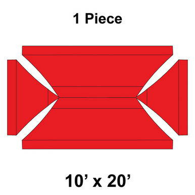 10' x 20' Fast Shade Top, Red, product image showing a large rectangular red shade canopy with side panels designed for outdoor shading and protection.