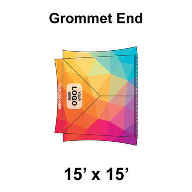 Celina Tent 15' x 15' Master Frame Tent Top, Grommet End, colorful tent top with grommet edges for easy setup and secure attachment.