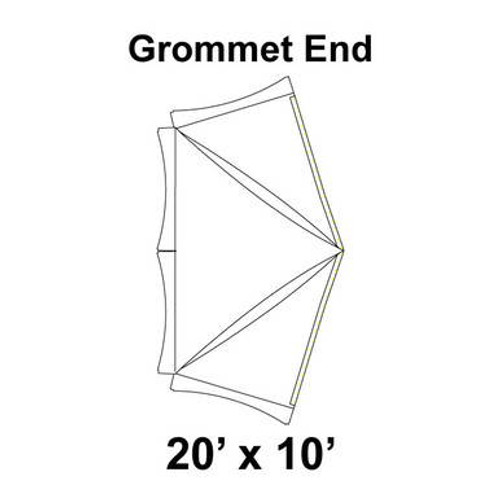 20' x 10' Master High Peak Frame Tent Top, Grommet End