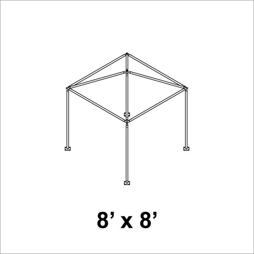 8' x 8' Classic Frame Aluminum Single Tube 8' Pole and Fitting Kit