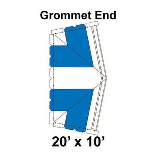 20' x 10' Classic Pole Tent Top, Grommet End