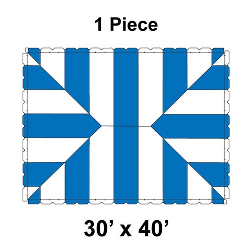 30' x 40' Classic Pole Tent, 1 Piece, 16 oz. Ratchet Top