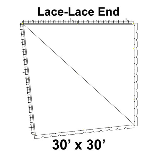 60' Classic Pole Tent Top, Lace-Lace End