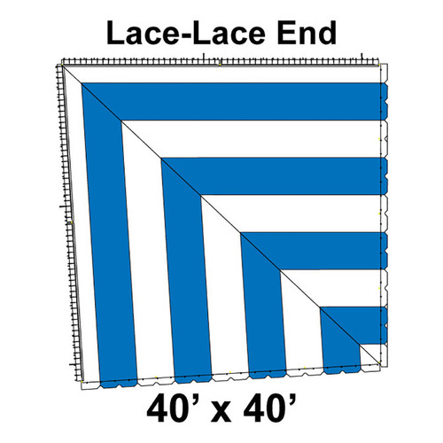 80' Classic Pole Tent Top, Lace-Lace End