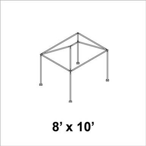 8' x 10' Classic Frame Aluminum Single Tube 8' Pole and Fitting Kit-product-main_image -product-main_image